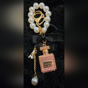 New Pink and Gold Perfume Bottle Keychain